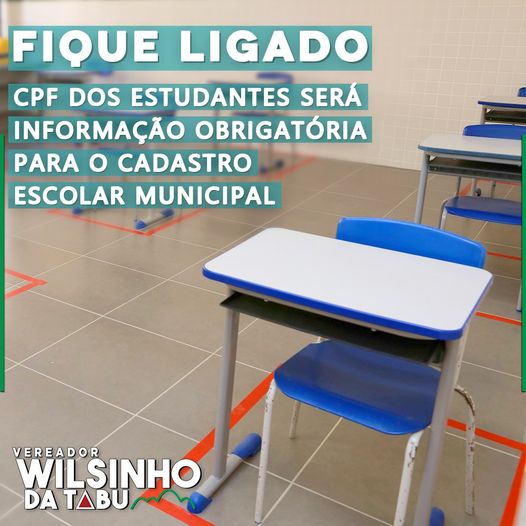 CPF dos estudantes será informação obrigatória para o cadastro escolar municipal