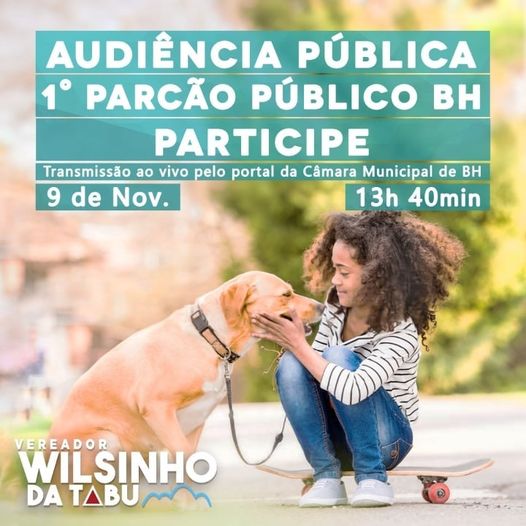 Participe da Audiência Pública para BH ter o 1° ParCão Público BH