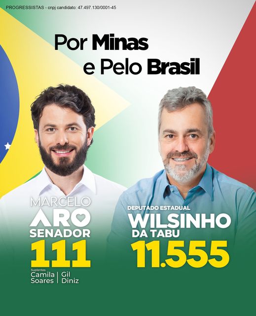 🔺 Neste ano é Wilsinho da Tabu Estadual e Marcelo Aro Senador